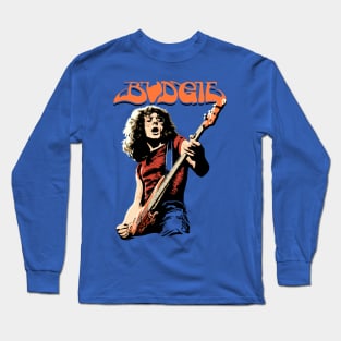 Budgie Band Burke Shelley Guitar for light background Long Sleeve T-Shirt